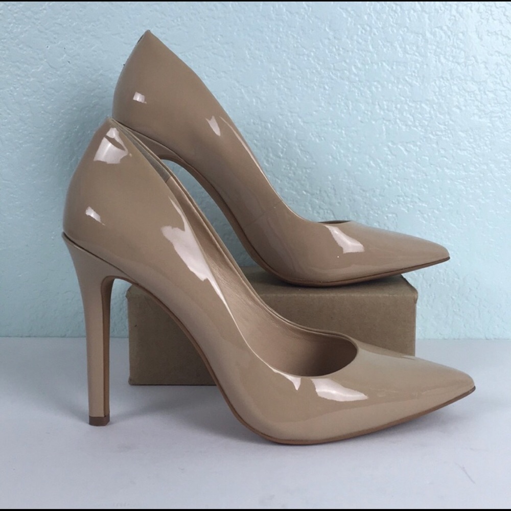 Vince Camuto Patent Leather Nude Heels
